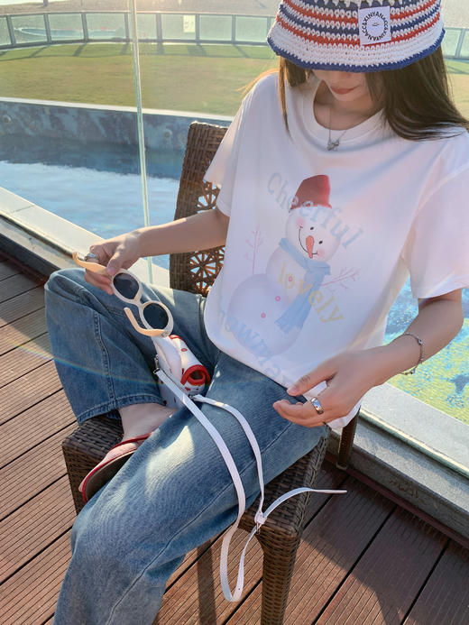 <曾小咸推荐>雪人印花短袖T 日常119.99/件 立减50 秒杀69.99/件！！ 商品图8