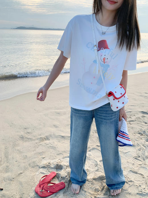 <曾小咸推荐>雪人印花短袖T 日常119.99/件 立减50 秒杀69.99/件！！ 商品图9