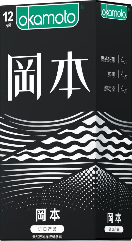 冈本skin纯薄避孕套超薄隐形裸入肤感润滑男用持久安全套中号情趣用品 优享三合一12只装 商品图3