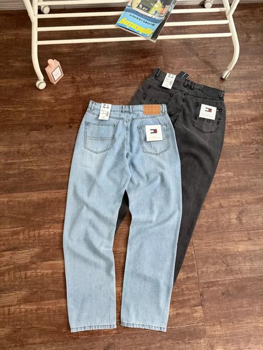 T0MMY休闲复古磨白水洗宽松锥形薄款牛仔裤 商品图3