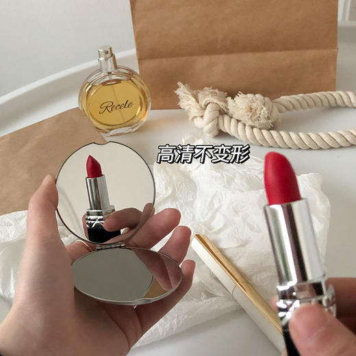【清晰镜面，补妆必备良品~】摔不坏ins风手持双面小镜子 女生随身携带化妆镜 翻盖学生宿舍 小号便携镜-QQ 商品图2