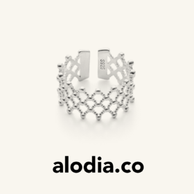 【明星同款】alodia.co 品牌直发 纱织蕾丝戒指 925银网纱编织工艺开口可调节