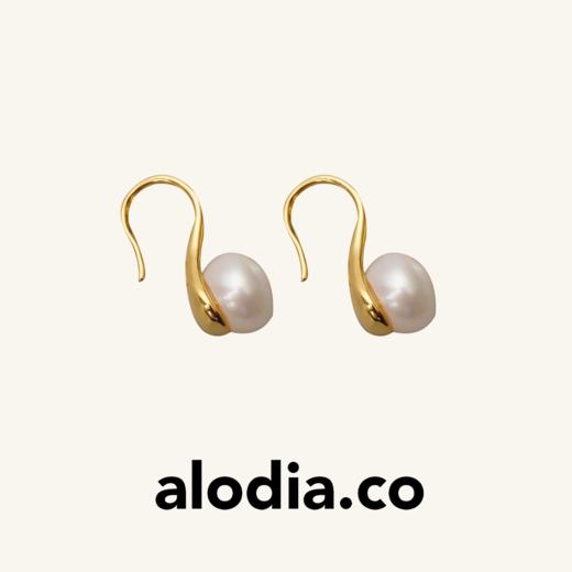 alodia.co 品牌直发 八分音符耳钉 天然珍珠小众设计感简约百搭长期主义 商品图0