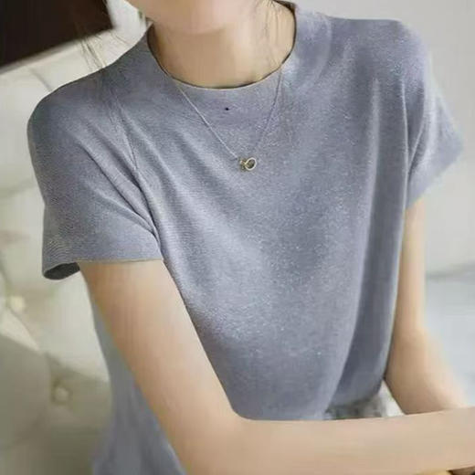 优选丨纤束马简约银丝圆领小飞袖 XFT-2019 商品图3