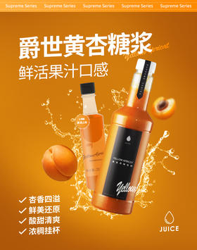 D2 【爵世糖浆系列】 黄杏饮料浓浆  1.1KG/瓶调味潮流饮品
