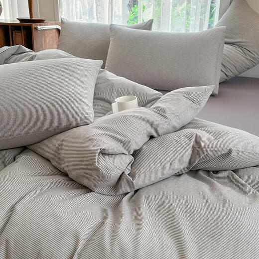 【分仓直发包邮】無印“灵动”条韵四件套（恩格/灰密条）MJ-T2022-101 商品图10