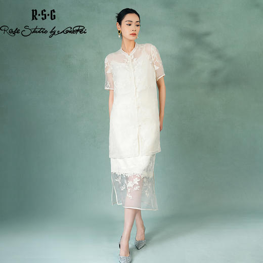 郭培成衣品牌精品系列《悦己花桑蚕丝系列》清幽之境长罩衫 商品图2