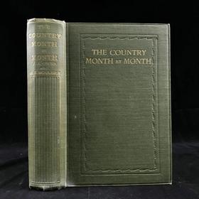 含藏书票！1914年 乡村的一年四季 12幅彩色20幅黑白插图 漆布精装大32开