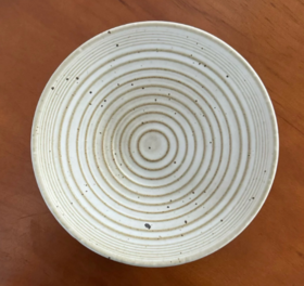 螺纹斗笠碗 米花白 8寸