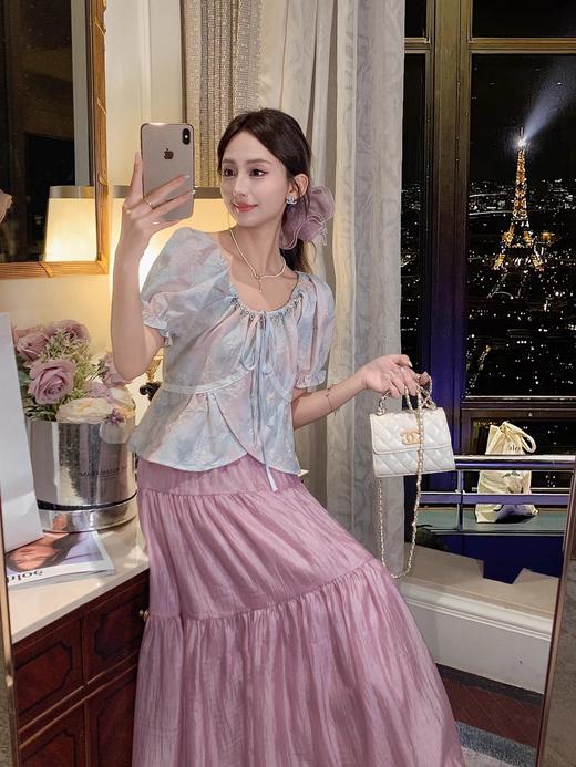 张心子【香雾氛围】氛围感温柔纱裙气质半身裙 U2504104 商品图6