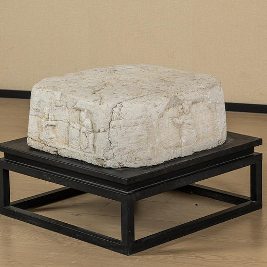 明	石雕乐伎人物四开窗八角座 商品图2