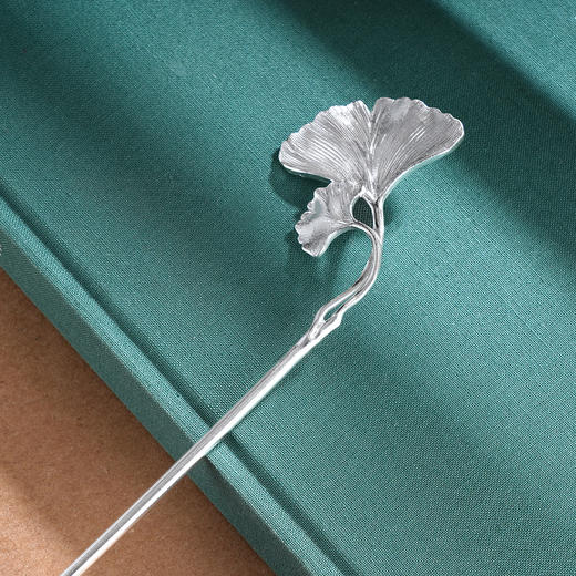 子佩集S990银【杏运相伴】发簪【CA0011-1】纯银银杏2504 商品图4