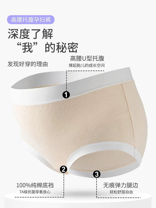 高腰孕妇内裤3条装（浅肤浅蓝粉肤） 商品图4