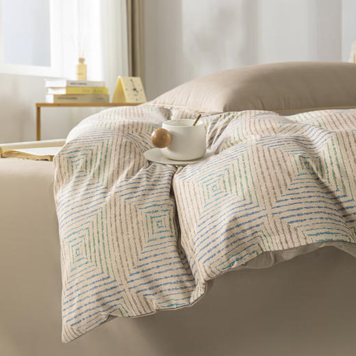 【分仓直发包邮】无印良品抗菌长绒棉四件套（几何秘境/秋波蓝）MJ-T2024-0296 商品图14