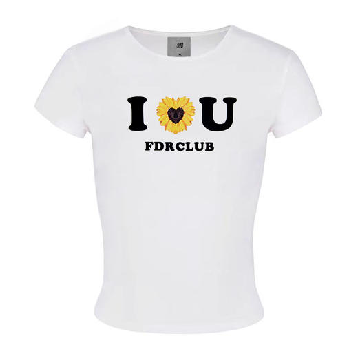 FDR官方店“我爱你”印花修身短袖T恤女夏季美式辣妹体恤上衣 商品图4
