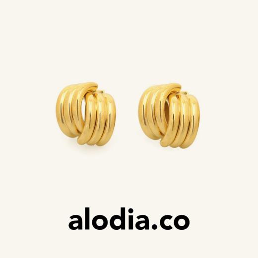 【孟子义张婧仪周笔畅同款】alodia.co 品牌直发 解构主义耳钉 简约百搭长期主义金色银色 商品图1