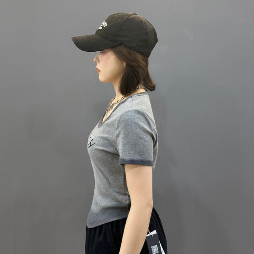 MCU领撞色描边小字母短袖T恤50321（灰）夏季252150200321 商品图5