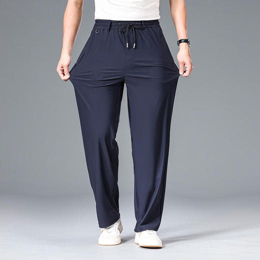 【DZP】大依优型大码男装冰丝休闲裤运动直筒加肥加大薄款裤子大号胖子 商品图2