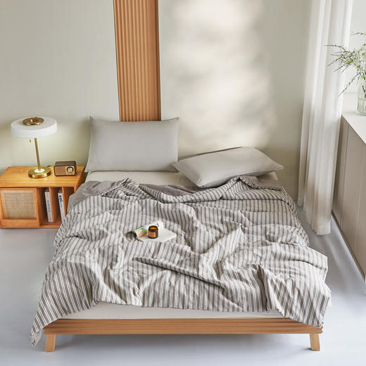 【条纹色织夏被】水洗棉夏被大豆纤维被条纹全棉柔软夏凉被空调被子 商品图6