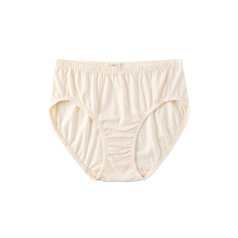 女士三角棉内裤 | 2条装 本白色 中低腰针织 小亘【贴身衣物一经售出非质量问题不退不换】