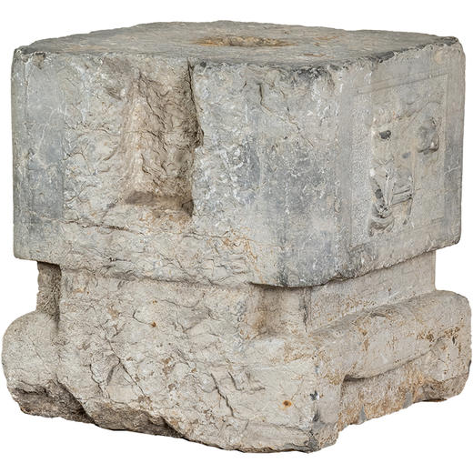 清	石雕鹤鹿同春博古清供图方形座 商品图5