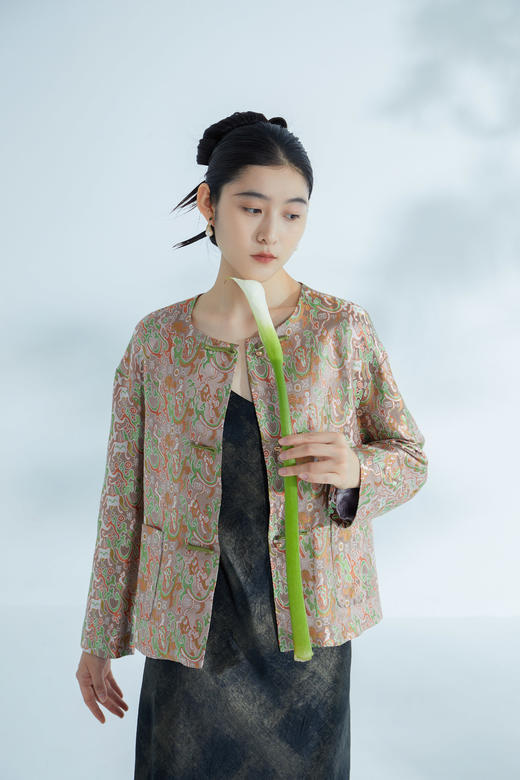 荷言GL 大国风采 五星出东方利中国提花织锦吉祥纹外套 商品图1