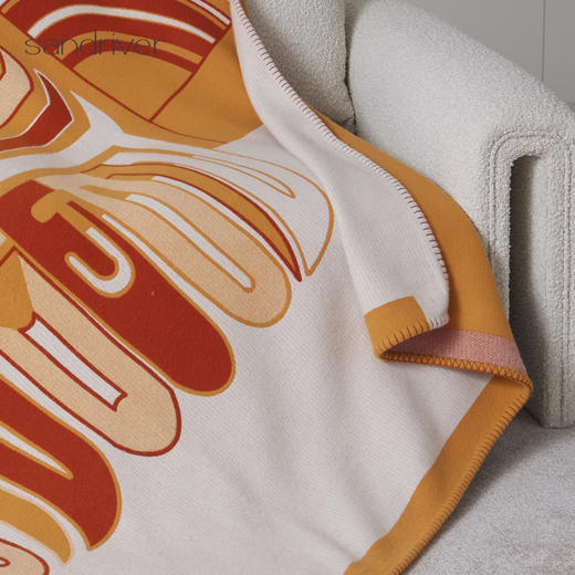 “几何图形”羊绒双色提花毯子SJF97W729N 商品图4