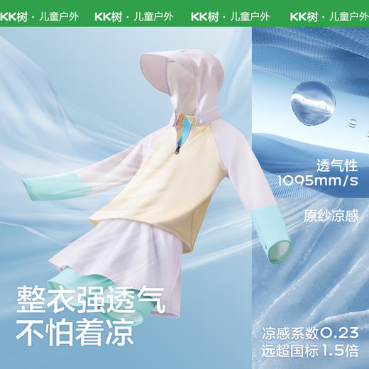 KK树儿童泳衣分体男童女孩长袖泳装防晒海边沙滩宝宝游泳衣泡温泉小光盾魔法生花泳衣 商品图2