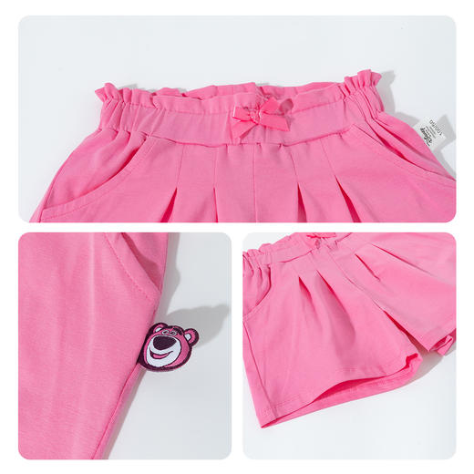 迪士尼2025夏季新款女童短袖套装小飞袖T恤款式透气休闲短裤两件套ZD2ET046 商品图7