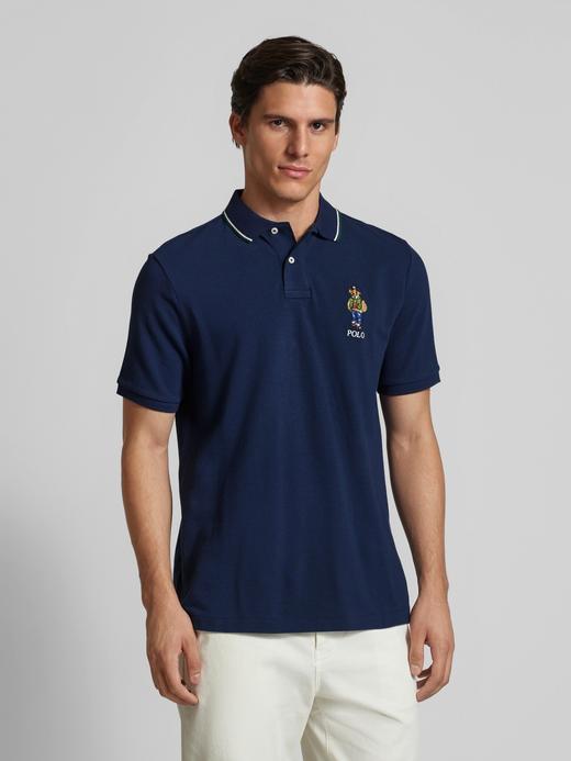 只剩蓝色勒 R.L 休闲小熊 丝光珠地翻领短袖POLO衫 TX460 商品图1