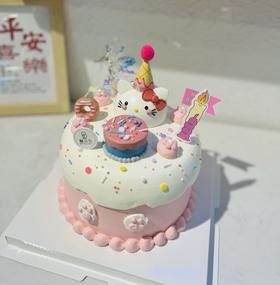 Hello Kiity-手绘奶油霜生日蛋糕