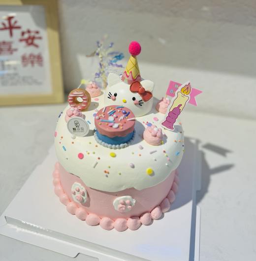 Hello Kiity-手绘奶油霜生日蛋糕 商品图0