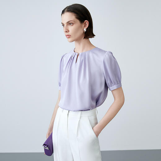 EITIE爱特爱夏季新款通勤高级感气质显瘦上衣7813509 商品图3