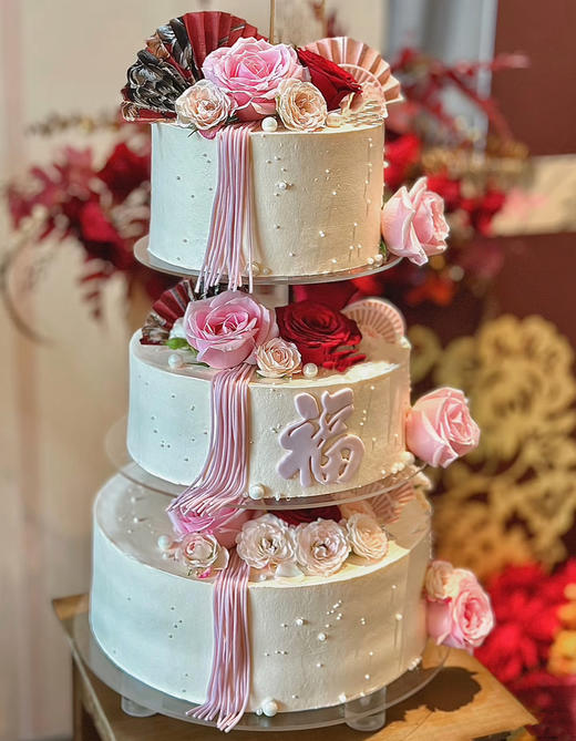 庆典丨多层圆形定制蛋糕（婚礼、纪念日、成人礼、周岁满月、祝寿等） 商品图1