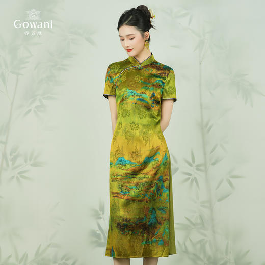 乔万尼桑蚕丝真丝连衣裙19mm重磅新中式旗袍EM2E728 商品图3