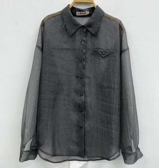 MC简约微透长袖衬衫50401（灰）夏季 152510060321 商品图4