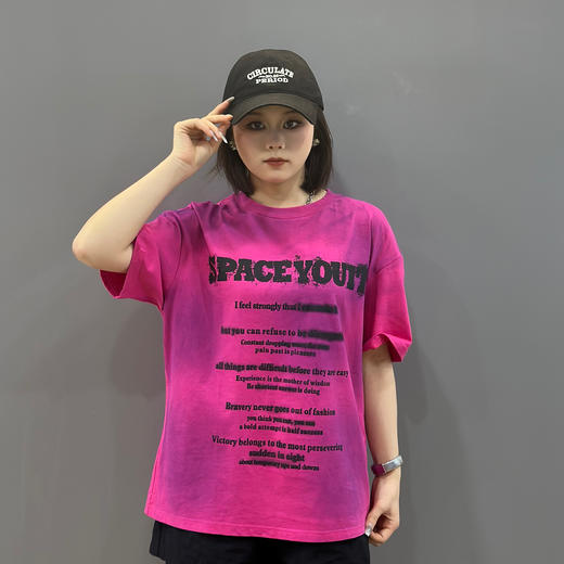 MC晕染印字母短袖T恤50331（红）夏季252140040321 商品图0