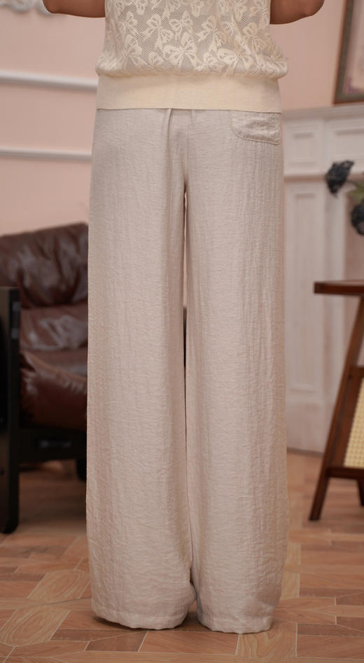 臣禾	【亚麻裤】老钱风松紧腰休闲直筒裤	JZ252060393 商品图9