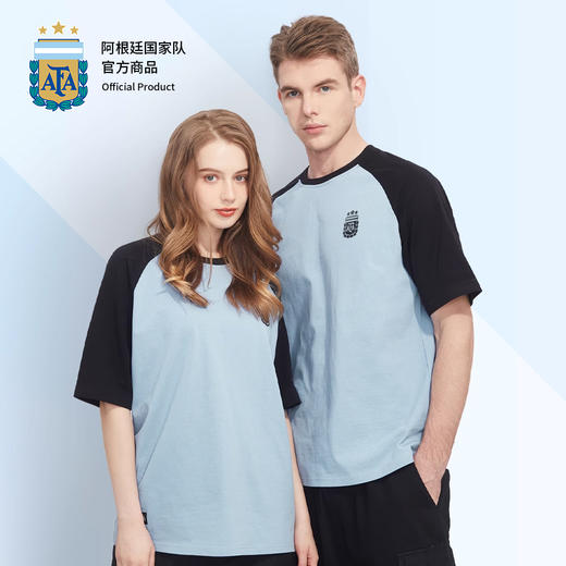 【官方正版】阿根廷国家队 | 蓝黑拼接短袖男女运动简约T恤舒适透气 商品图4