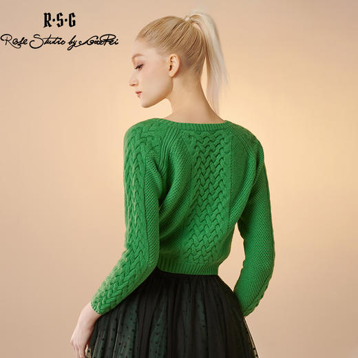 RSG郭培成衣品牌纯羊毛编织开衫长袖薄毛衣外套上衣 商品图1