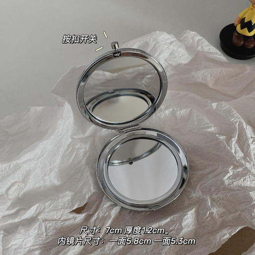 【清晰镜面，补妆必备良品~】摔不坏ins风手持双面小镜子 女生随身携带化妆镜 翻盖学生宿舍 小号便携镜-QQ 商品图8