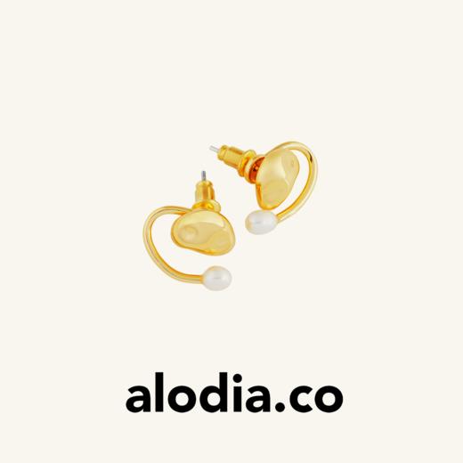 【蔡文静同款】alodia.co 品牌直发 春季新品微笑耳环 925银天然珍珠日常通勤金色银色 商品图0