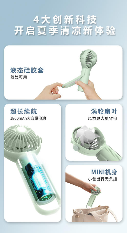 年后发！【品牌直发】出游必备❗山姆同品牌在售❗李佳琦直播间力荐！夏日必备神器🍃 【爱登EDON万能夹摇头电风扇、手持硅胶星球扇】多角度，享清凉💨宿舍、居家、户外百搭✔清凉一夏就靠它了 商品图12