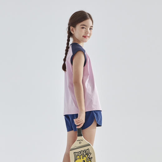 cicochild2025夏新款亲子中大女童凉感抗菌拼色无袖T恤 商品图4