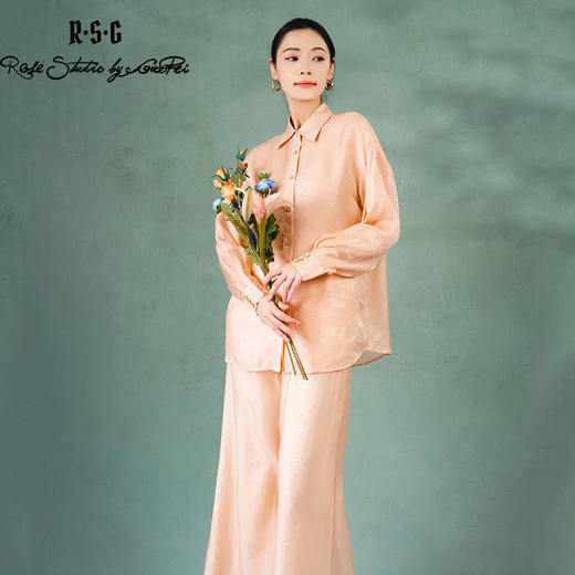 郭培成衣品牌精品系列粉雾轻纱法式慵懒风衬衫套装 商品图2