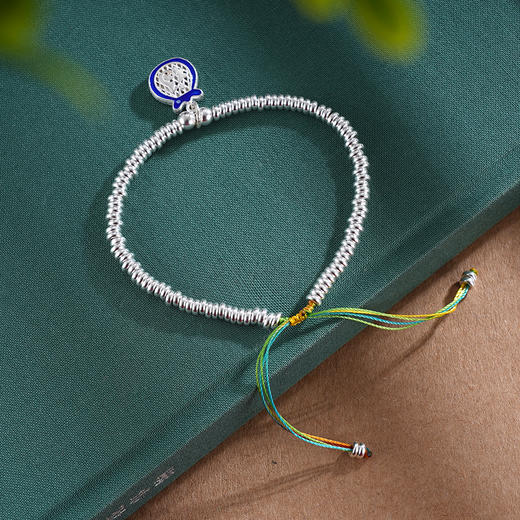 子佩集S925银【盛福】手链【SL01045】纯银钱串腰缠万贯珐琅彩福袋盘缠盘缠2504 商品图3