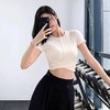 【限时秒】YOGACODE【火树银花系列】交叉褶皱瑜伽服上衣高级感修身显瘦短款运动t恤DWY115418 商品缩略图3