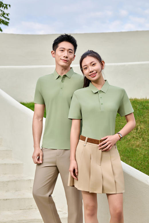 高奢冰肤无痕锦纶冰丝男女同款短袖8991圆领/8990翻领 商品图8