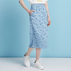 EITIE爱特爱直筒高腰显瘦垂坠休闲蓝色卫裙半身裙2025夏季新款B2506618 商品缩略图2