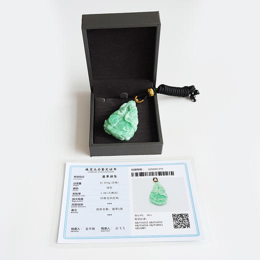 【天然正品】天然细腻糯种雕祥云绿底翡翠吊坠项链中性现售价：980特价!080425AH11 商品图1